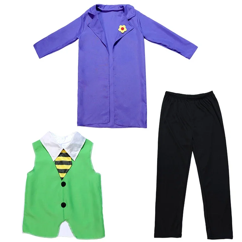 ZA01 어린이 광대 의상, 소년과 소녀 조커 코스프레 정장, 히스 레저 호아킨 피닉스 영화 캐릭터 역할 놀이 파티 CZa0@