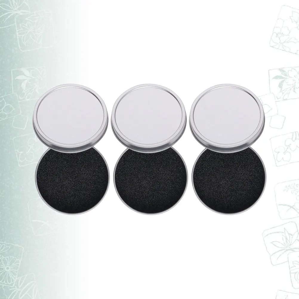 3 pçs redondo escova de ferro caixa de limpeza esponja seca para remoção reutilizável ferramenta maquiagem tamanho viagem sombra em pó