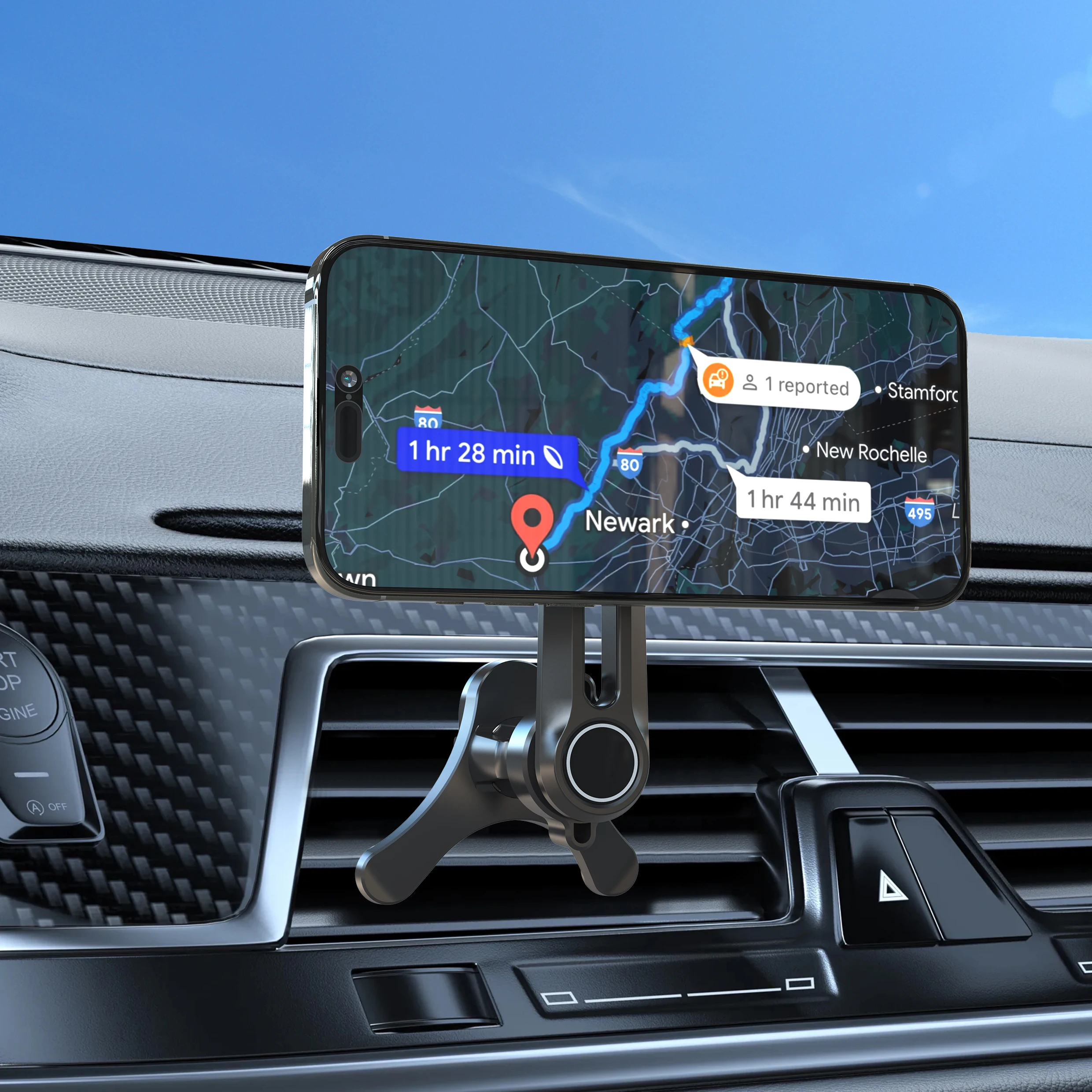 Lüftungsschlitz-Handyhalterung fürs Auto mit Metallhaken und Magnetbefestigung, kompatibel mit iPhone 17/16/15/14/13 Serie und allen Smartphones – Detail 14