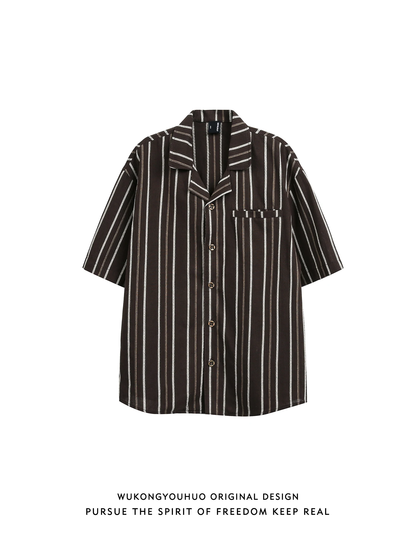 

Summer Casual Loose Cuban Collar ort Sve Striped irt Men's Faion Brand Youth Wear Daily Comfortable Breathable