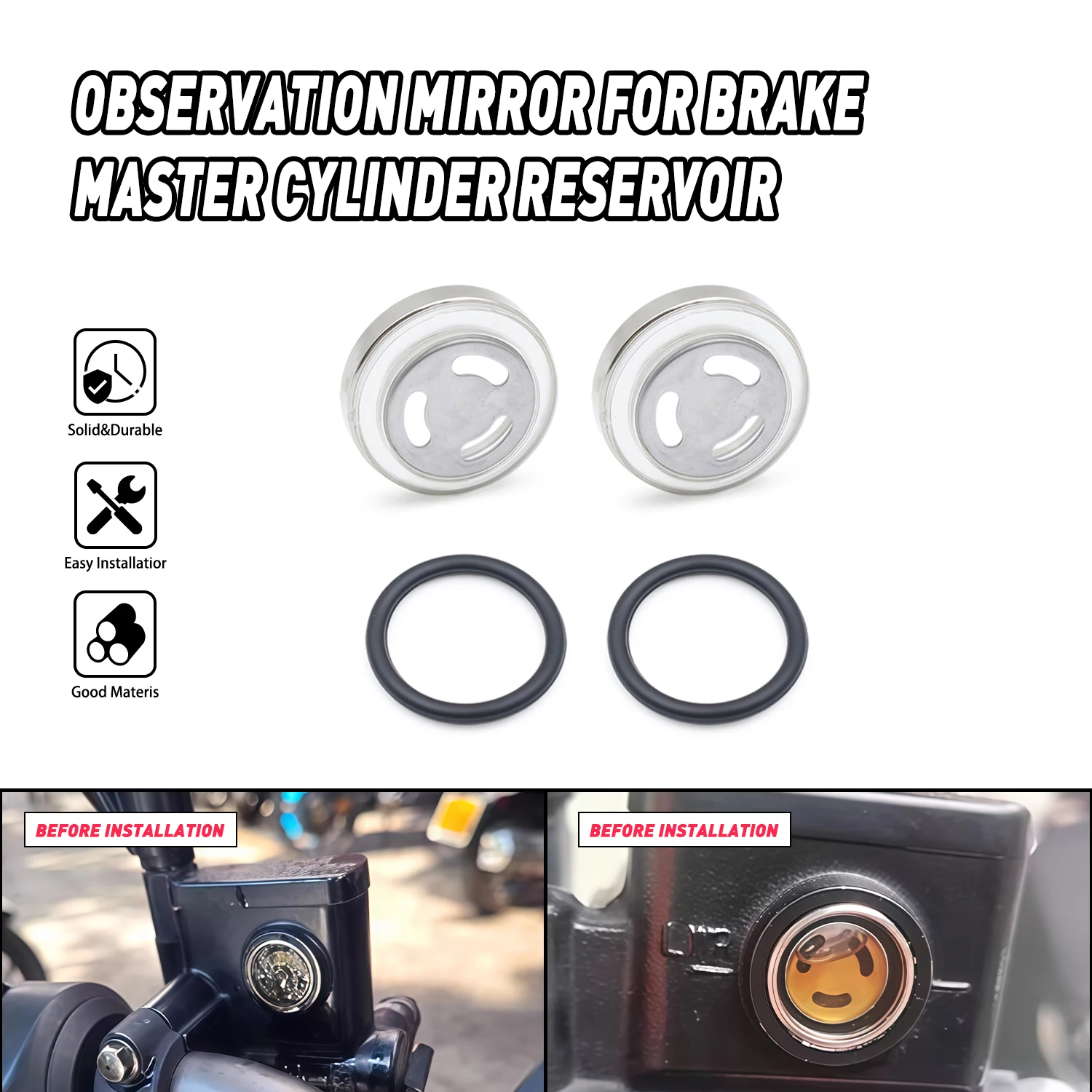 Motorcycle Brake Master Cylinder Window 18mm Master Cylinder Brake Pump Oil Window Mirror Sight Glass Gasket Sets