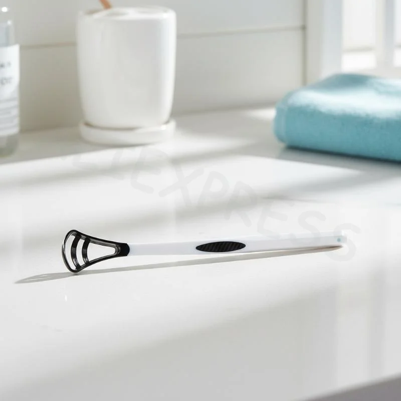 1PCS Silicone Tongue Scraper With Ergonomic Handle Cleaning Oral Hygiene Tool