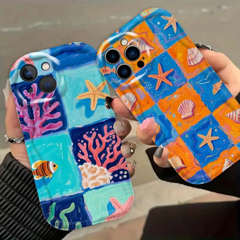 

Ocean Collage Art Pattern For Apple iPhone 17 16 15 14 13 12 Mini Air Pro Max Plus Wave Oil Phone Case