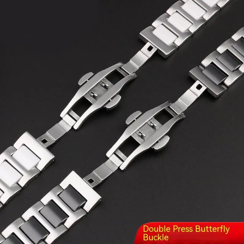 High Quality Watch Chain For Swatch Irony Classic Collection YVS441G YAS112G Stainless Steel Ceramic Watch Band 17MM 19MM