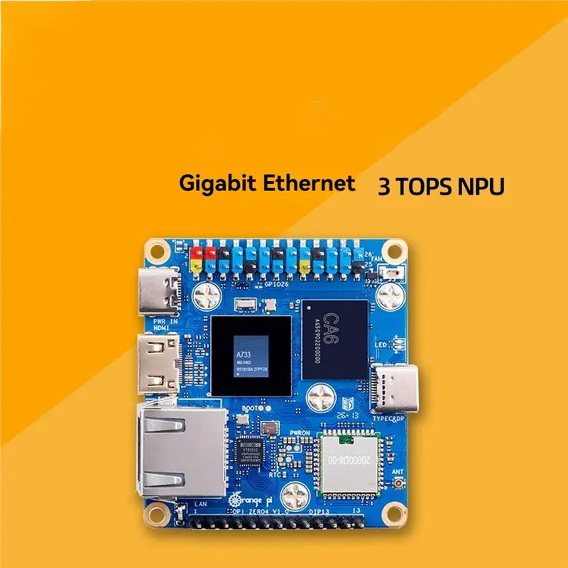 For Orange Pi Zero 4 4GB LPDDR5 Development Board Wifi 6 BLE5.4 Support 4K Allwinner A733 CPU Board 2.0Ghz Frequency