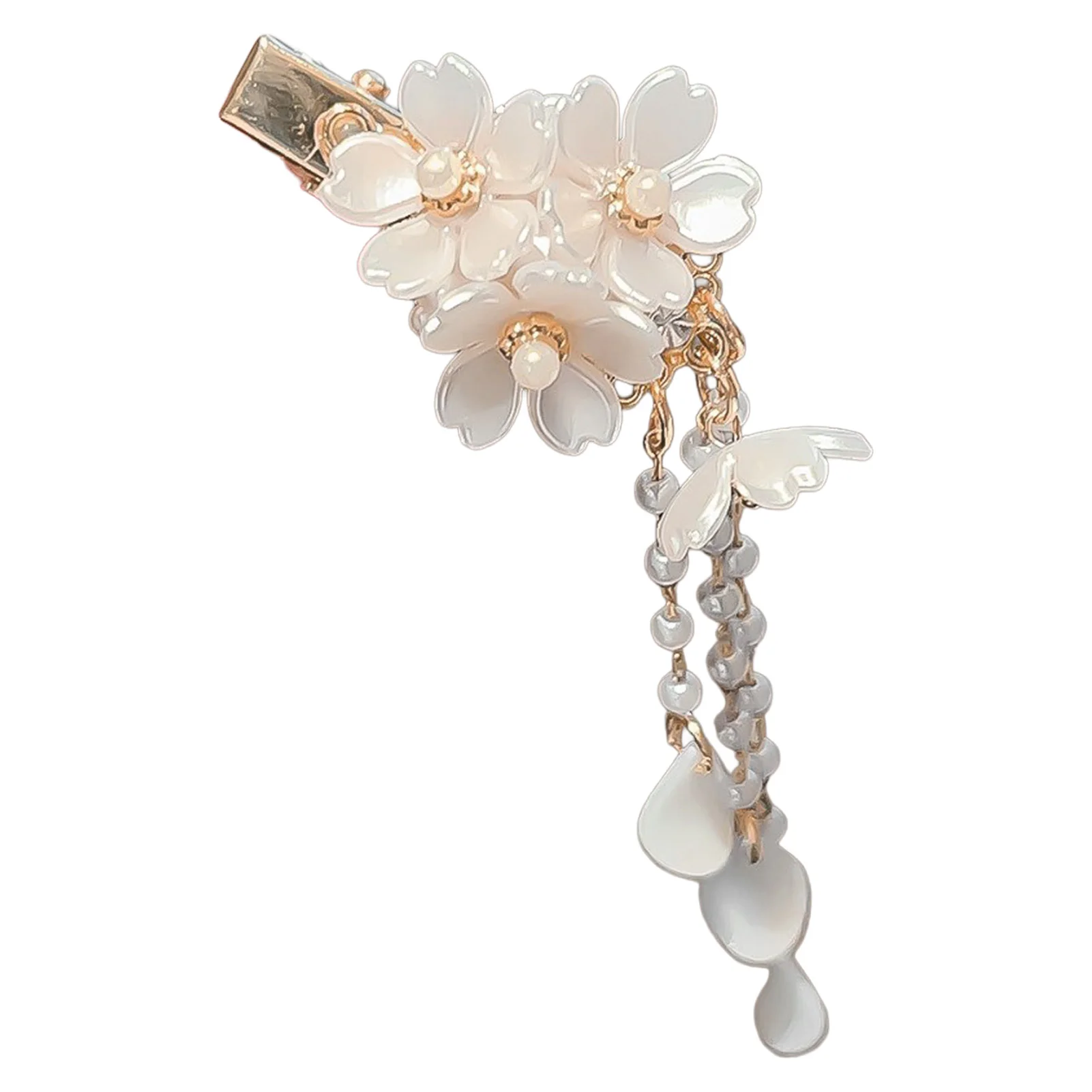 1/2 Stück Exquisite Haarspangen im Retro-Chinesischen Stil mit Blumen-Quasten, Trendige Perlen-Quasten-Haarspangen, Schmuck-Haaraccessoires – Detail 3