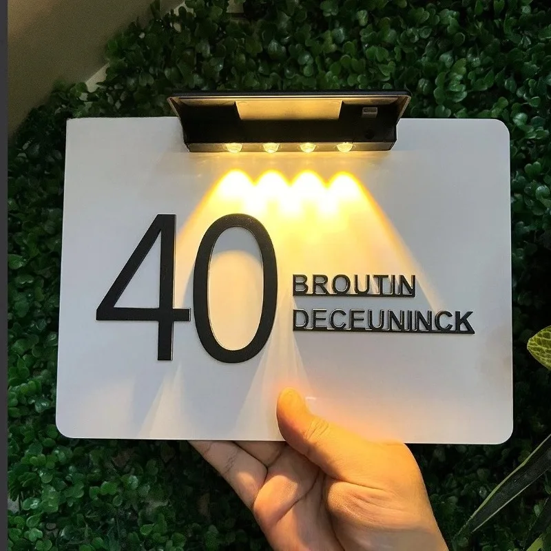 Custom 3D Acrylic House Number Sign Hollow Engraving Metal Printing Personalized Door Plaque For Home Villa Outdoor Decor