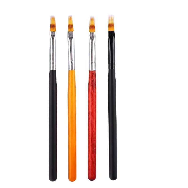 Nail Art Brush Kant Ombre Ontwerp Acryl Nagelgradiënt Pen DIY UV Gel Schilderij Tekening Bloemen Manicure Salon Gereedschap 4 stuks