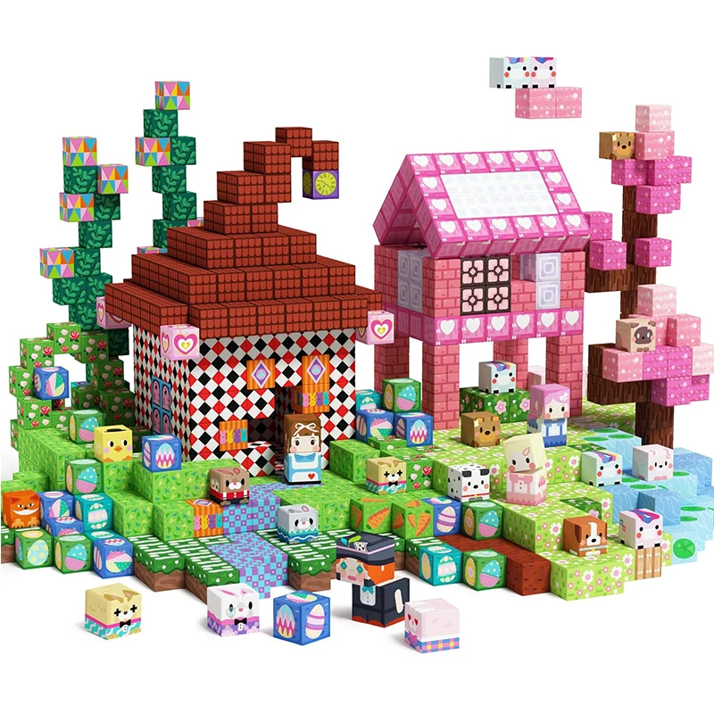 

Magnetic building block kids plastic cube toy 3 + magnet building set based on building game