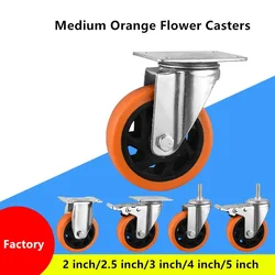 4 Pcs/Lot 2.5/3/4/5 Inch Medium Orange Tonghua Casters Flight Case Cabinets Industrial Machine Equipment Rotate Universal Wheels
