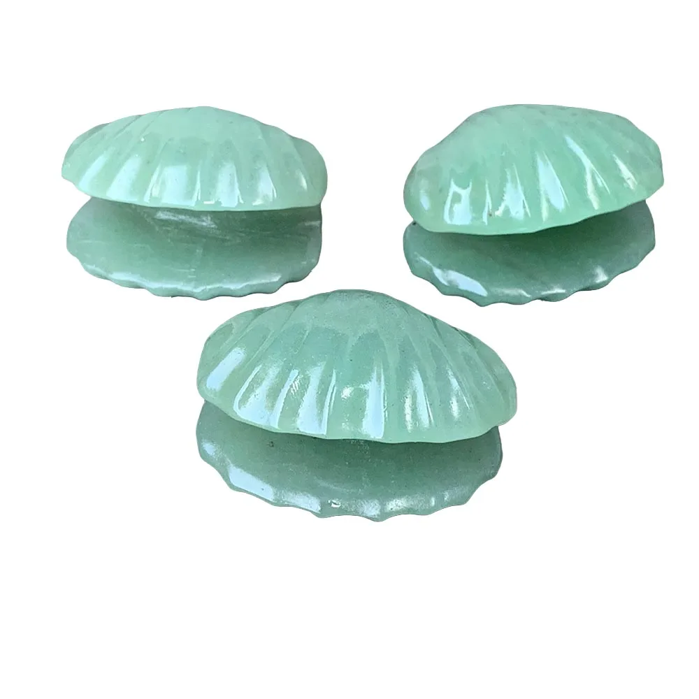 Custom 5cm Green Aventurine Shell Figurine - Hand-Carved Crystal Statue for Home Decor, Reiki Healing Stone & Unique Gift