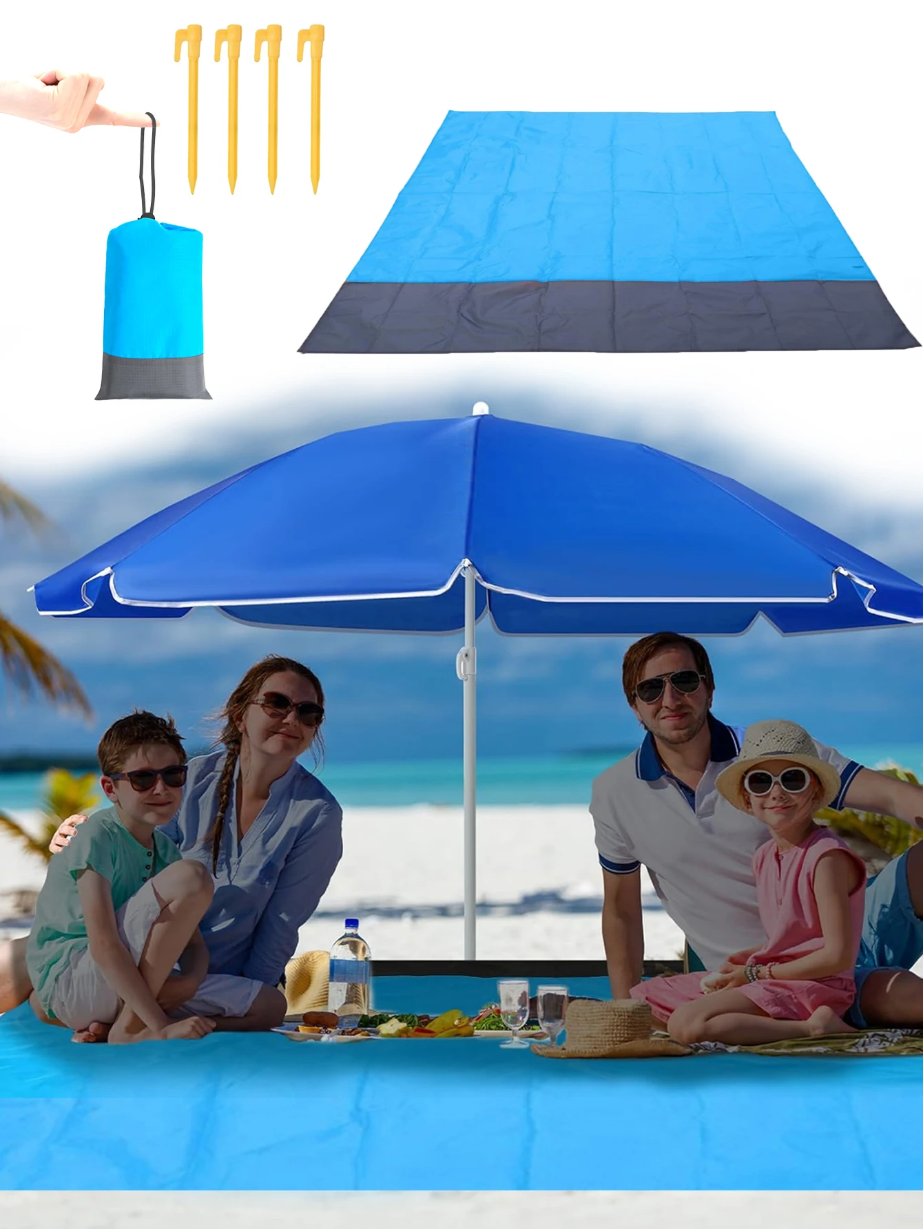 

1pc-Beach Mat, Large Waterproof Beach Blanket, Portable Picnic Mat for Beach, Camping, Picnic and Other Outdoor Activities