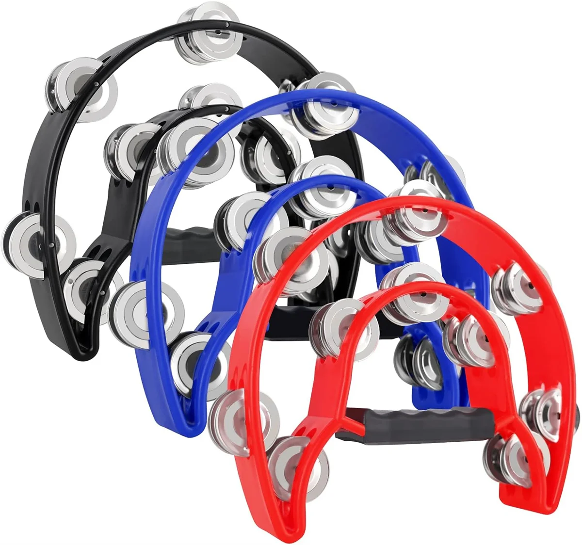 Tambourine Double Hand Bell Round Percussion Double Row Handbe Tambourine Percussion Orff Instrument Music Toys