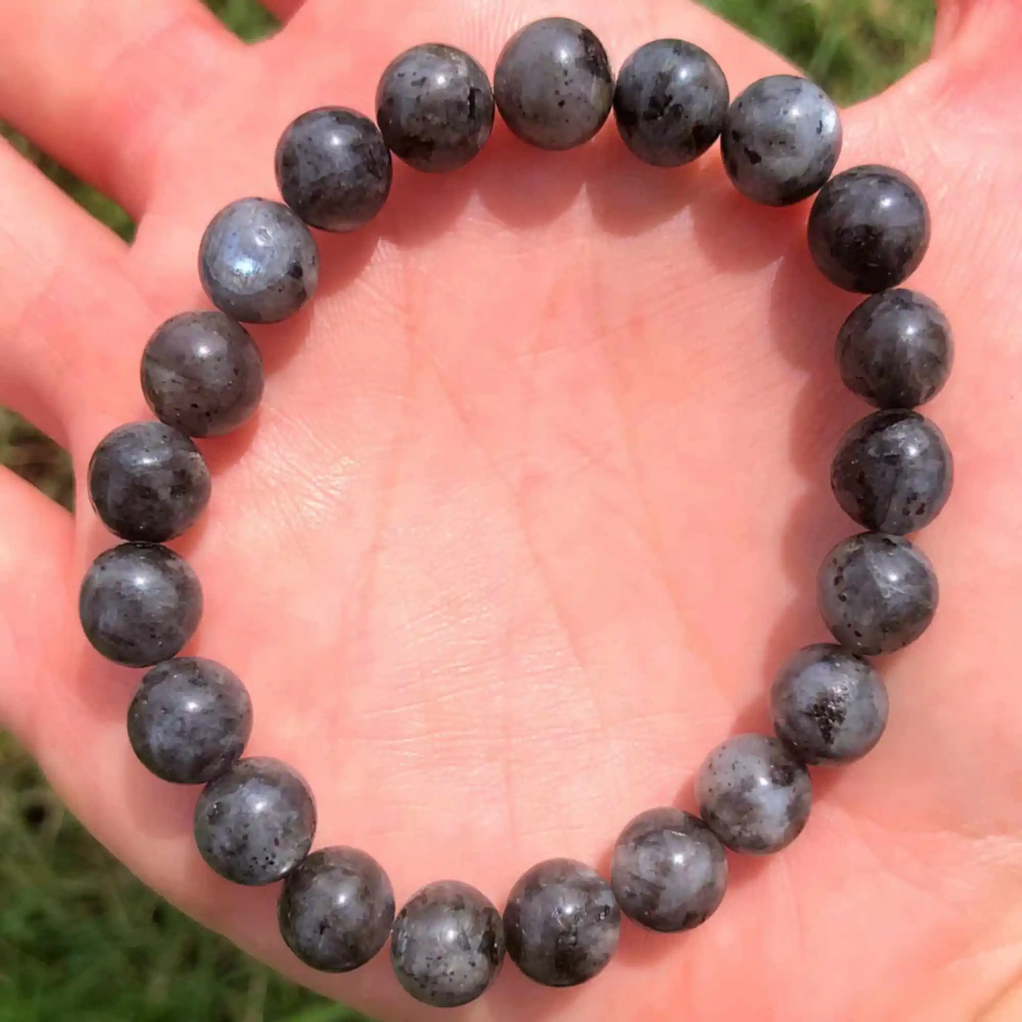 8mm Natural round black Labradorite gemstone beads Bracelet Practice Fancy Taseel Lucky Colorful Elegant Bless Blessing