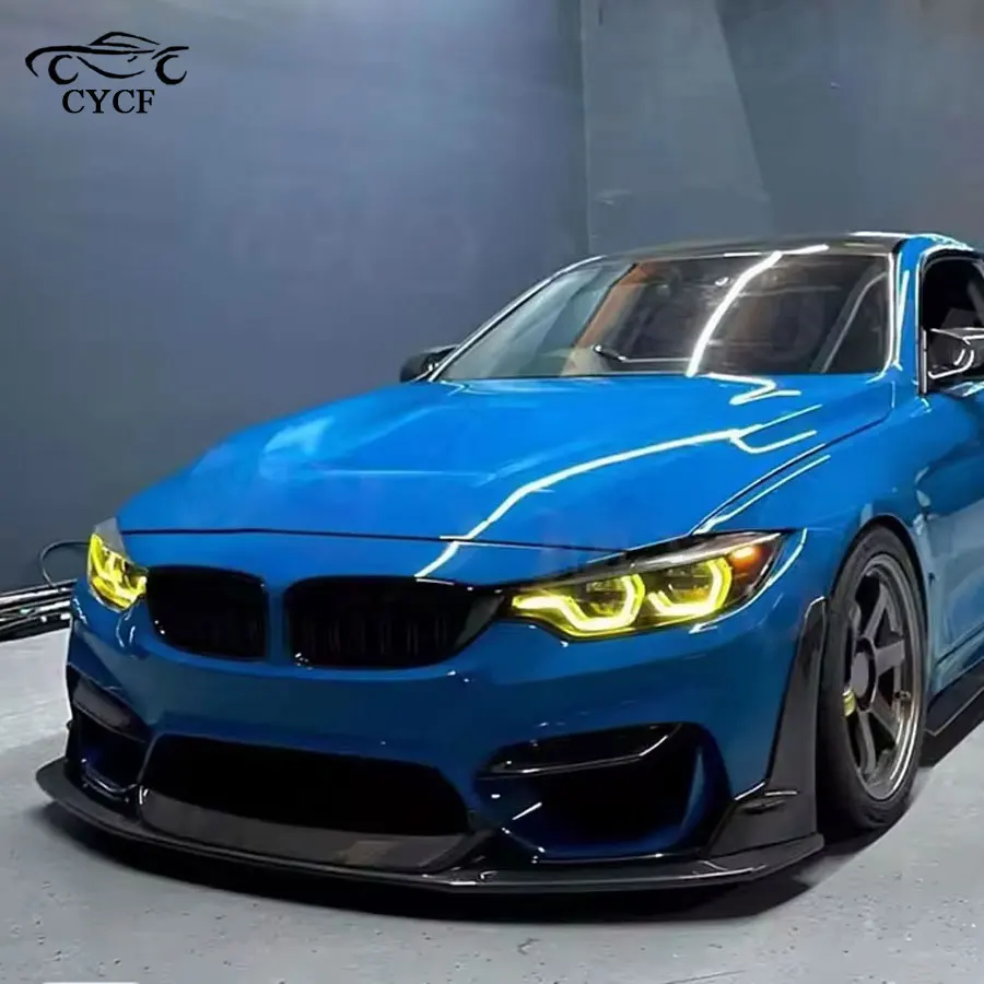 For BMW F80 M3 F82 F83 M4 2014-2019 Carbon Fibre Front Lip Bumper Spoiler Splitter Chin Baffle Upgrade Car Accessories