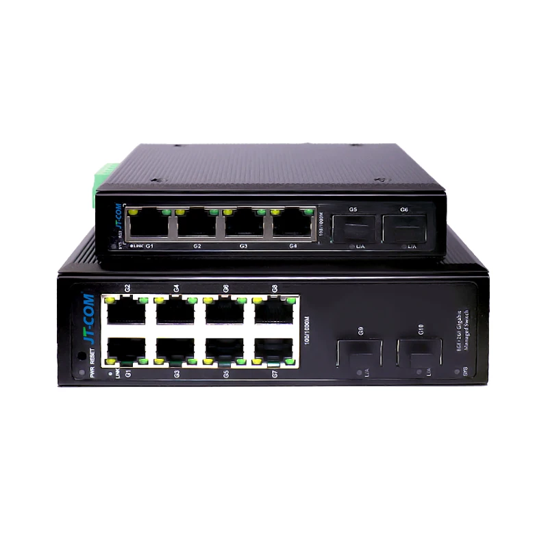 S Managed 6/10 Port Full Gigabit Industrial Ethernet Data Transfer Switch Gigabit L2- Managed Industrial Switch Support RSTP