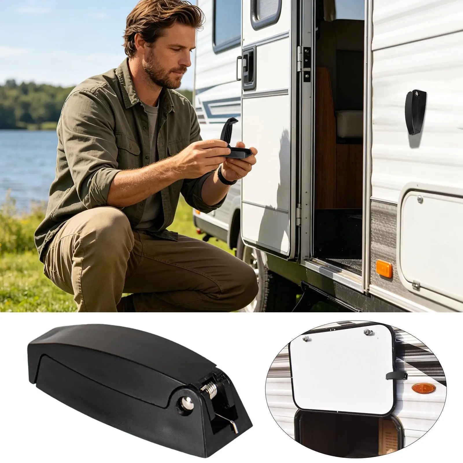 RV Door Holder Catch Heavy Duty Hardware Tight Fit Rv Door Holder For Wind Prevention For Camping Travelers Short Trips
