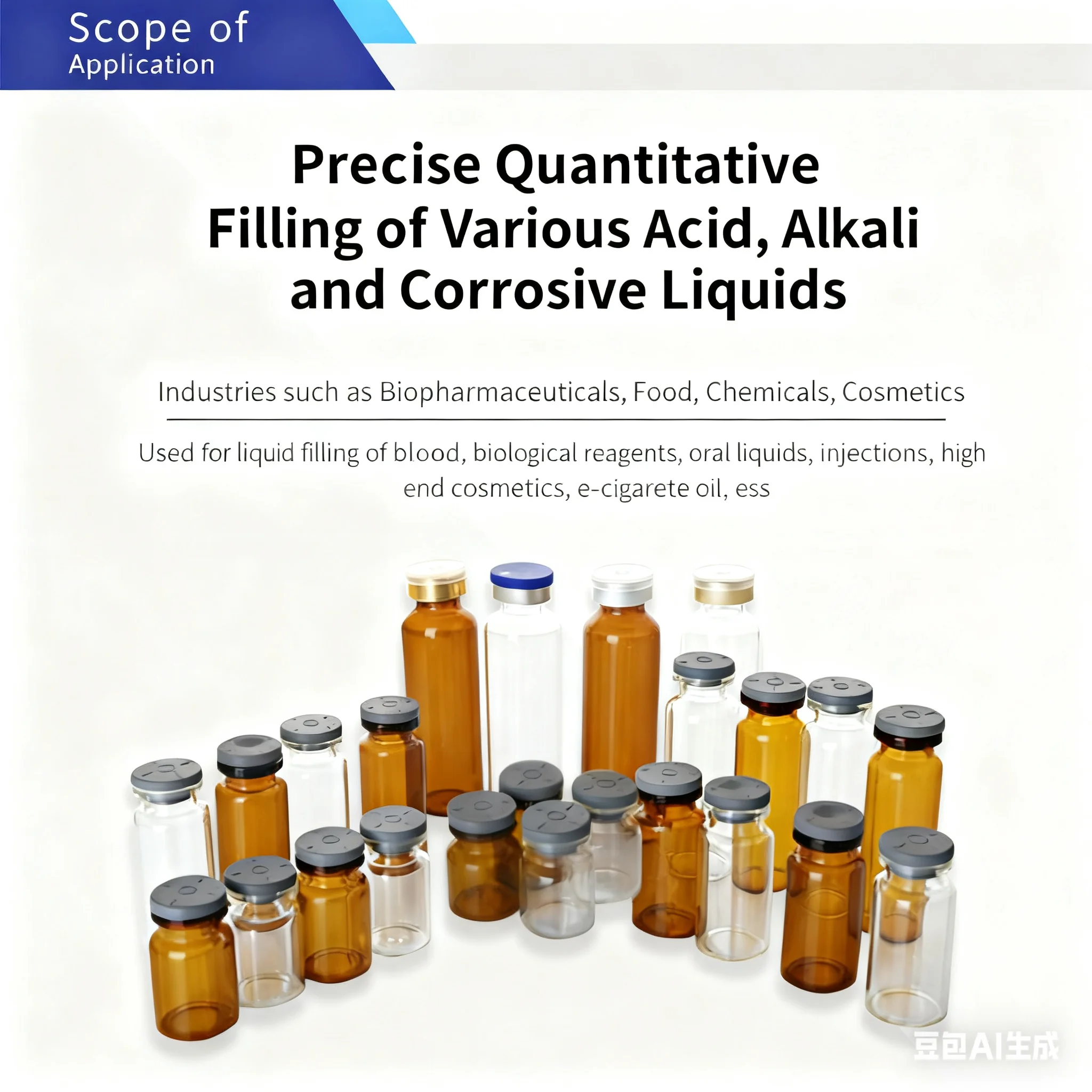 Small Bench-top Automatic Glass Vial Filling and Capping Machine for Beverage Chemical Applications