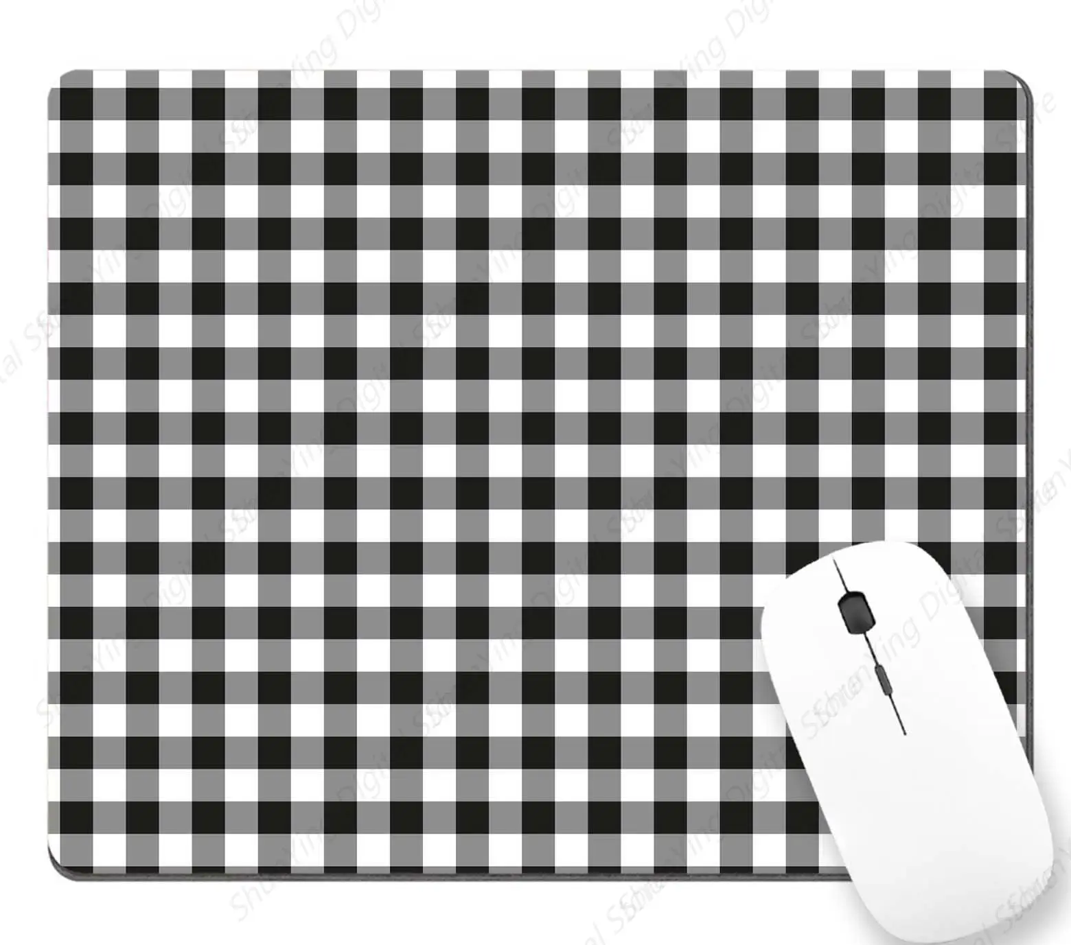 

Durable Mouse Pad With Washable Lycra Cloth Checkered Pattern Mouse Pad Non Slip Rubber Computer Mouse Pad Gift 25*30cm