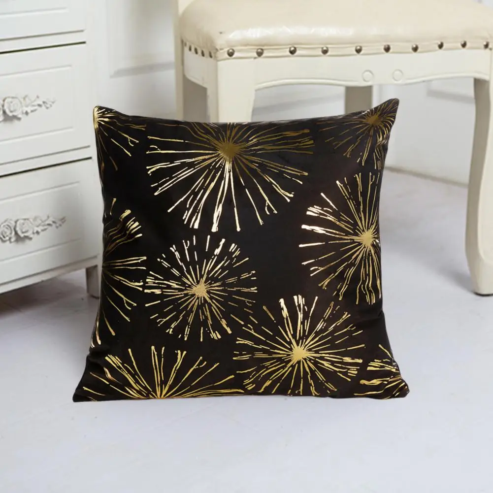 Soft Touch Pillowcase Elegant Bronzing Leaf Print Throw Pillowcase for Bedroom Room Decor Classical Style Sofa Decoration Pillow