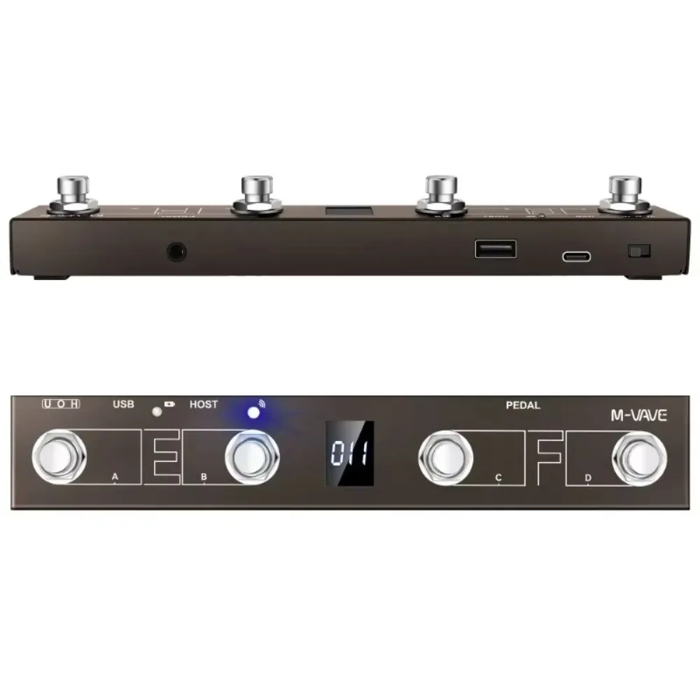 Chocolate Plus Wireless MIDI Controller Pro Keyboard 4 Buttons Foot Switch Supports MIDI Host Interface Control Function