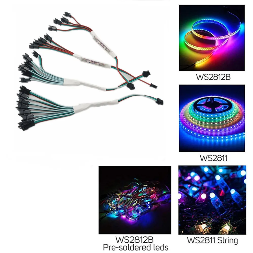 Mini Signal Amplifier Repeater for WS2812B WS2811 16703 SK6812 3Pin RGBIC Addressable LED Strip String Module 1 TO 4/8 5-24V