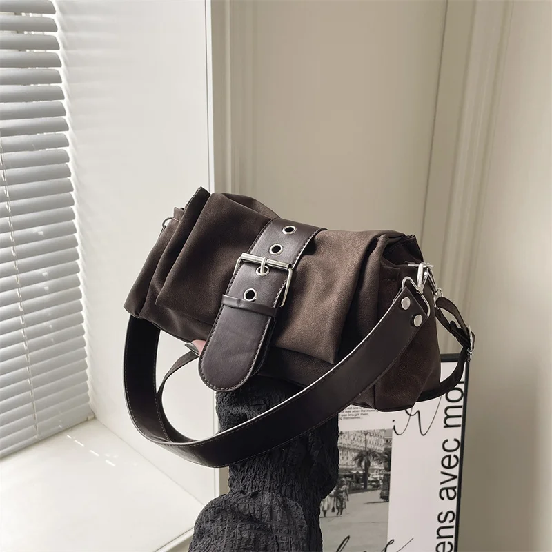 Damen-Achseltaschen aus Kunstwildleder, modische, geraffte Damen-Umhängetasche, Damenhandtasche, kleine Unterarmtasche, Bolsa Feminina – Detail 23