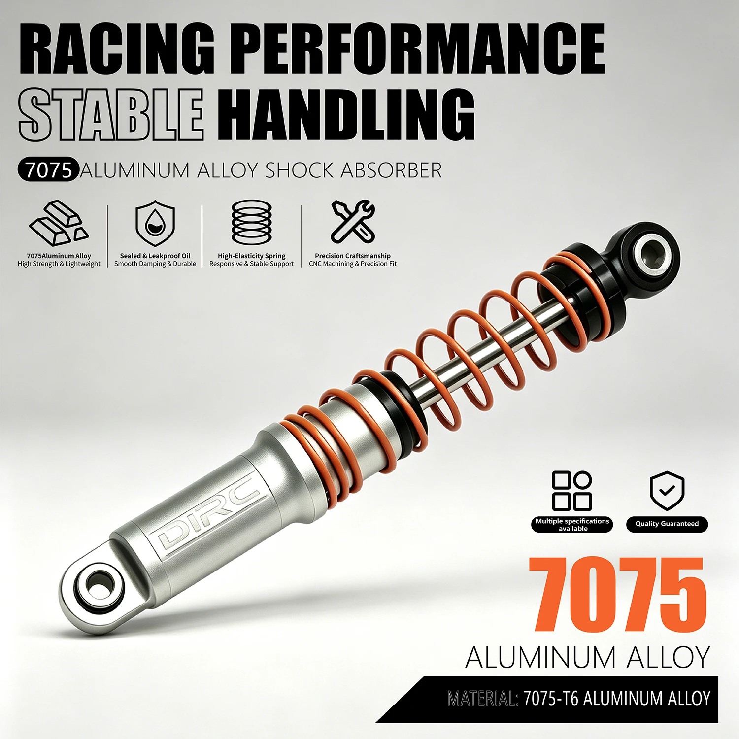 7075 Aluminum 65mm 80mm 90mm 100mm Shock Absorbers Lightweight for 1/10 RC Model Car Crawler Rally Buggy Truck Upgrade Part