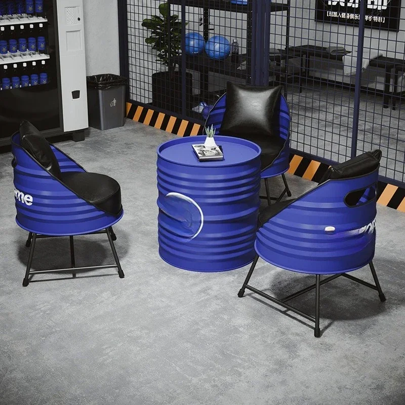Industrial style milk tea shop dessert shop table and chair tea restaurant cafe simple cold drink snack shop auto repair sofa