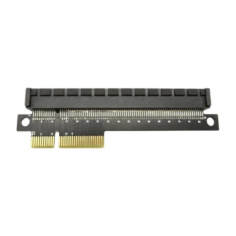 D7YC Desktop PCIe Adapter Card, 4X to Full Length X16 Card with Direct Card Layout and Gold Tone Contact Area for Internal