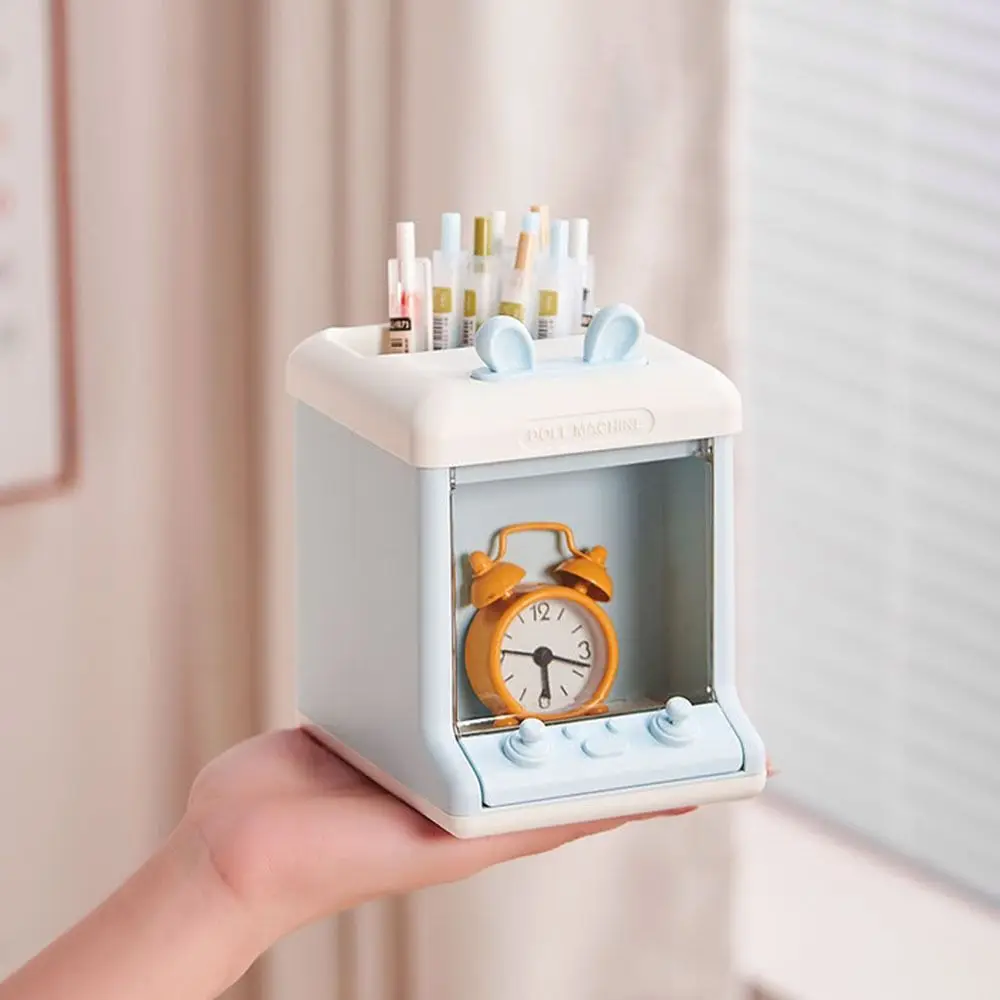 Recipiente de caneta de alta aparência visível, orelhas de coelho, estojo de lápis engraçado, suporte de caneta multifuncional de plástico, material de escritório escolar