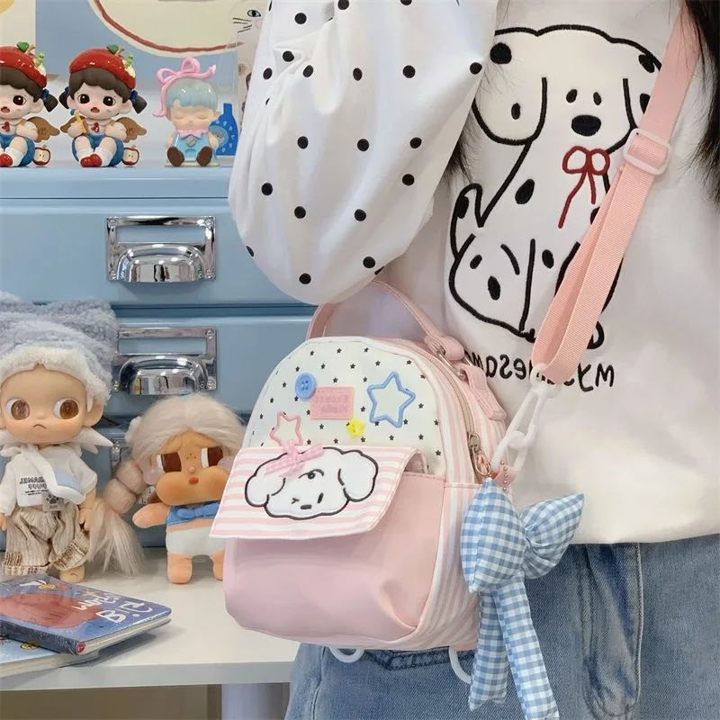 Kawaii Soft Mini Dog Backpack Girls on Instagram Style Perfect Students Travel Crossbody Kids Phone Bag Small Backpack Ins Gift