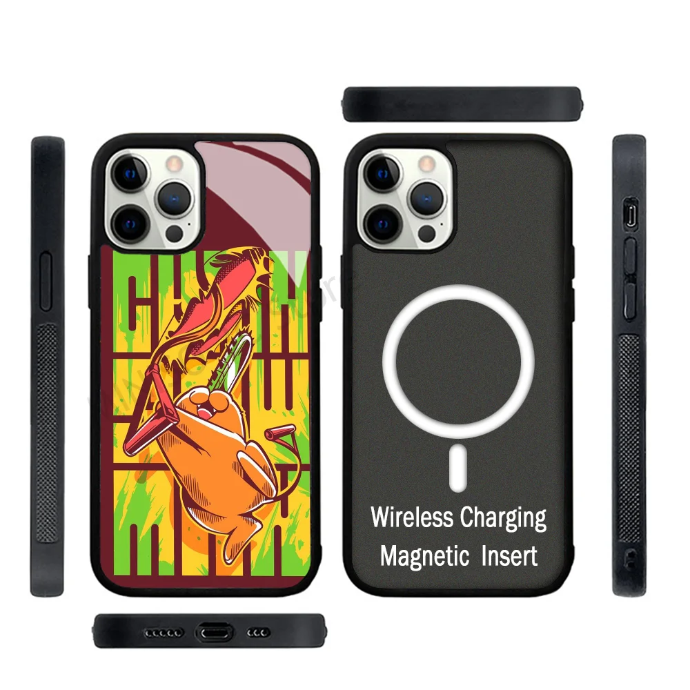 

Cute Pochita Anime Chainsaw Man Phone Case Strong Magnetic For IPhone 15 14 13 Pro Max 11 12 Mini For Magsafe
