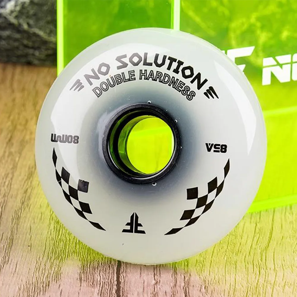 

8 Pieces Skate Wheel Double Hardness Inline Skates Wheels 70-85A Slalom Roller Skating Wheels Sliding Free Skating Patines Tires
