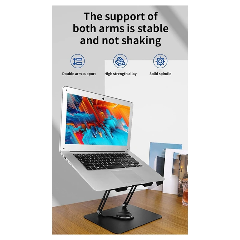 Super Sale New 360 Degree Rotating Foldable Laptop Tablet Book Holder Angle-Adjustable Height-Adjustable Folding Reading Stand