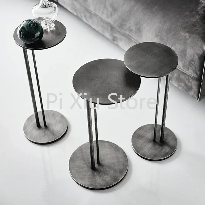 Tables basses en fer pour chambre à coucher, meubles modernes, petites tables d\'appoint nordiques, rondes et dorées, mobiles et classiques, luxe et