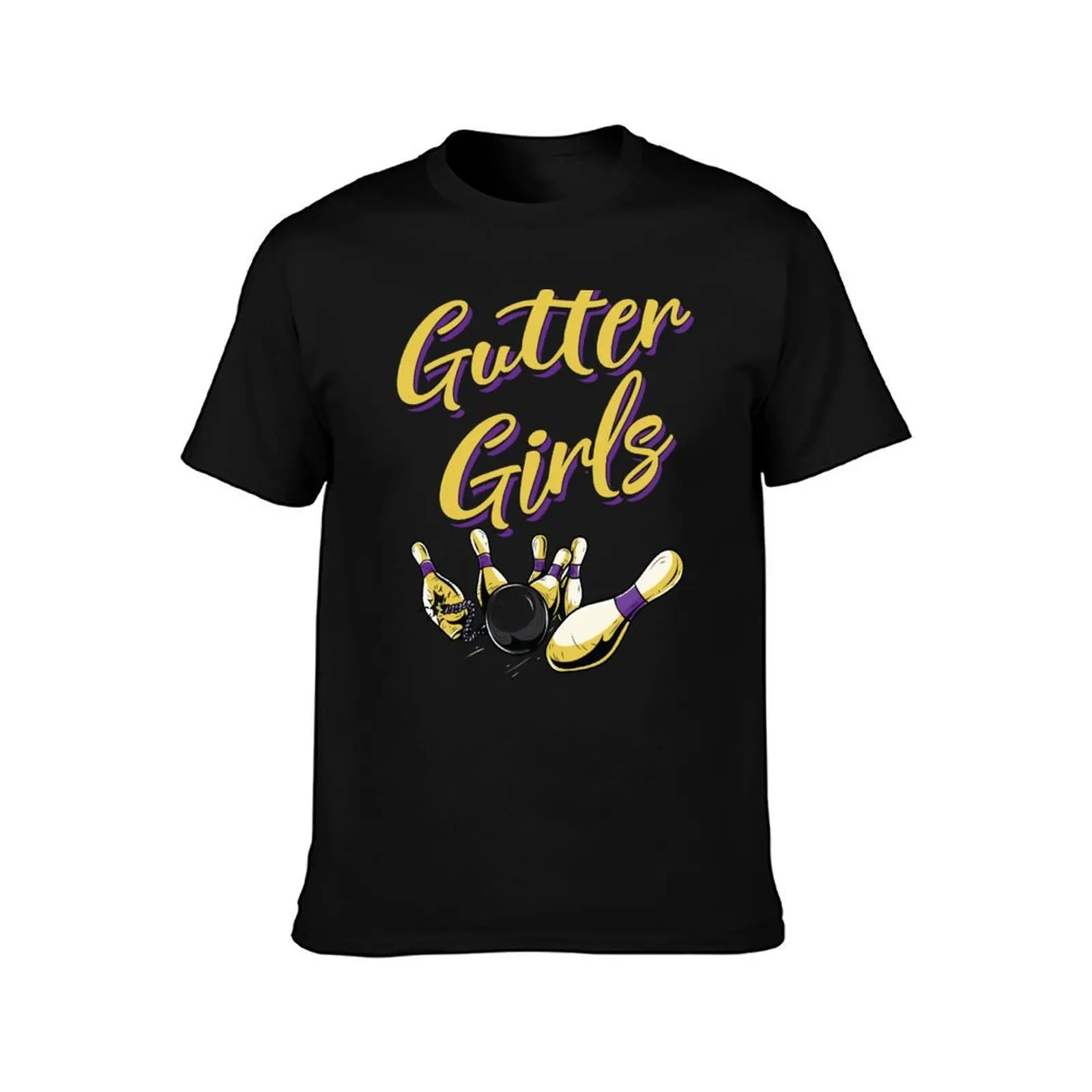 Gutter Girls, Funny Womens Bowling Team Name T-Shirt Sports Basic Short Sleeve T-Shirt