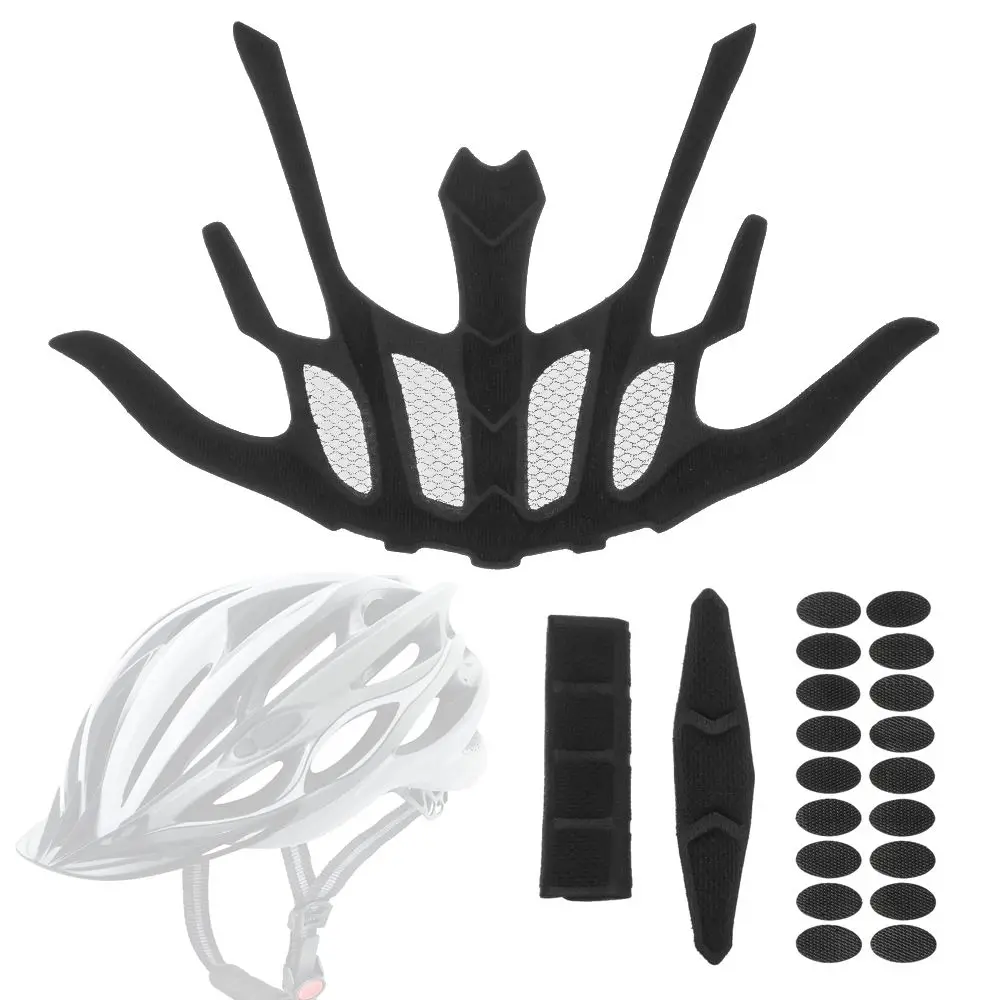Cycling Sealed Replacement with Insect Net Helmet Inner Padding Kit Bat Shape Foam Pads Set Protection Sponge Pad