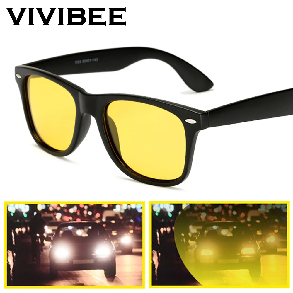 Square Classic Night Vision Glasses Men Summer Polarized Lenses UV400 Yellow Sunglasses for Women Driving Shades