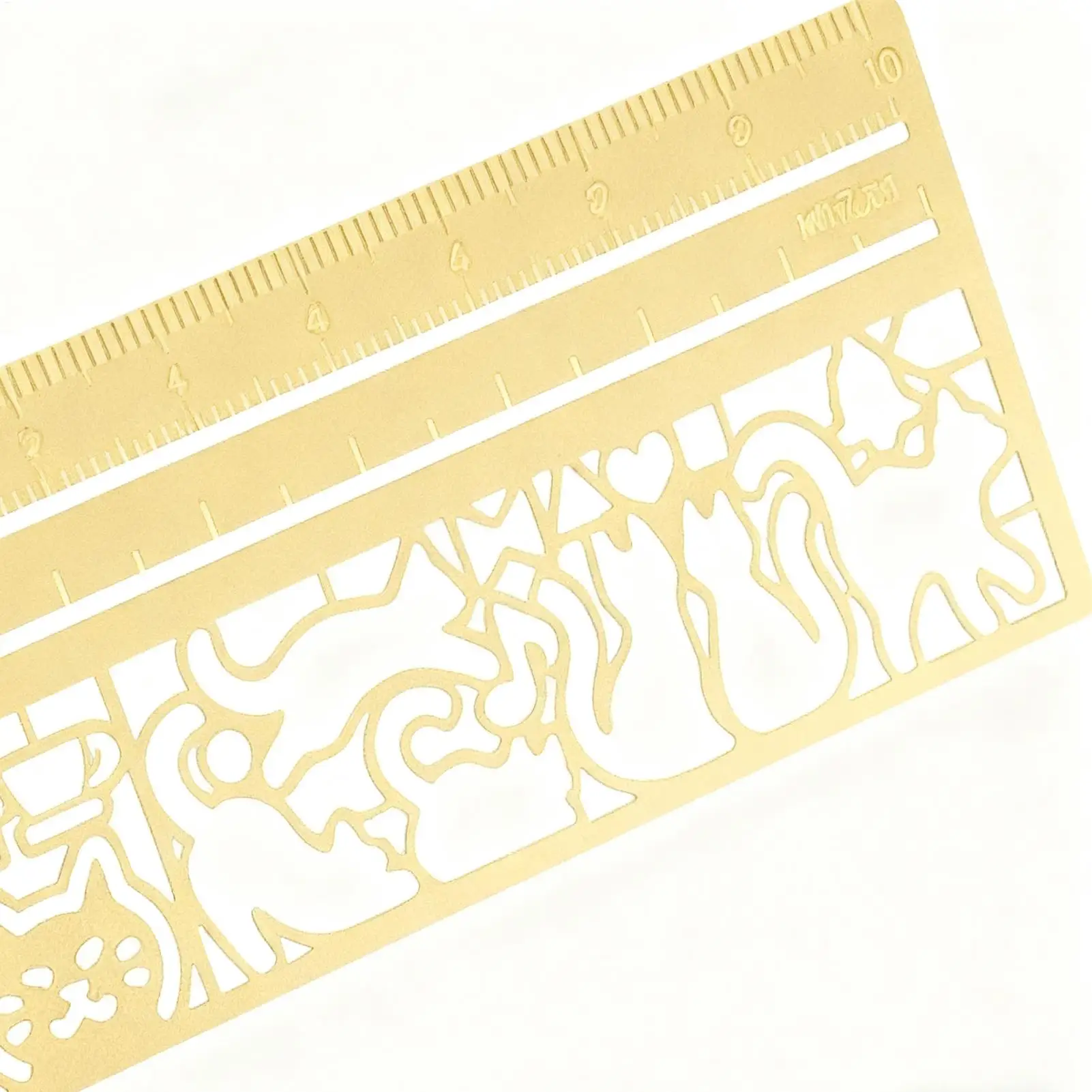 1 قطعة حاكم القط الجوف المعادن المرجعية حاكم حاكم متعدد الوظائف للرسم رسم مذكرات اليد حساب أداة لطيف هدية