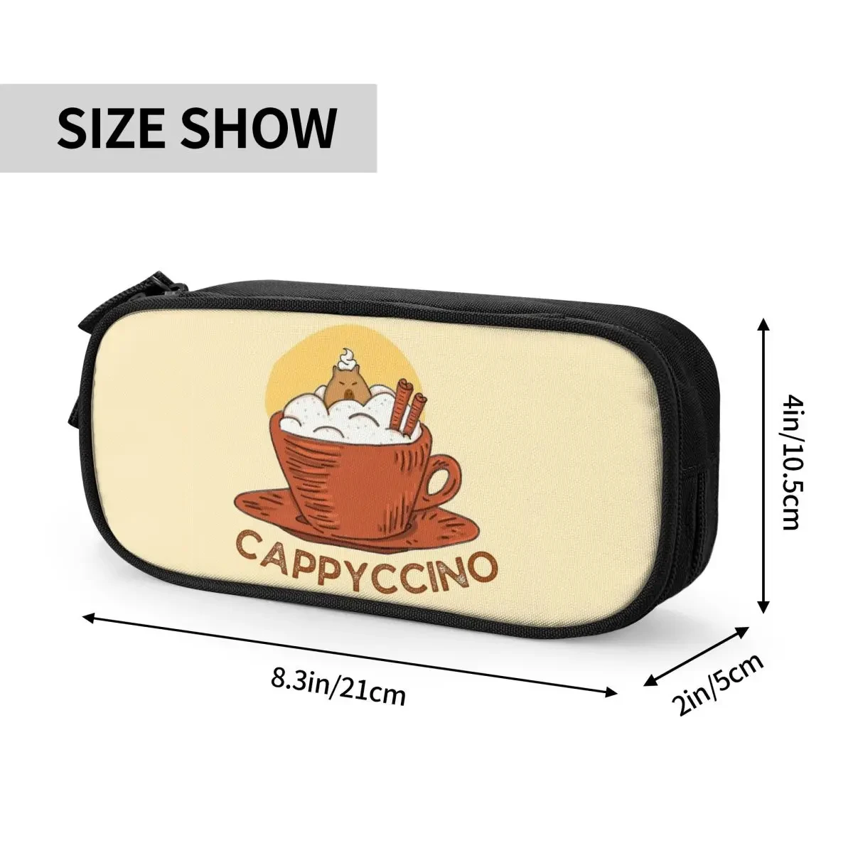 Estojo Capivara para Estudantes, bonito saco de lápis Cappycino, adorável caneta titular, grande capacidade, lápis de cosméticos escolares, menina e menino