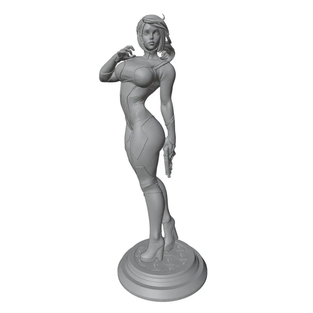 1/24 75mm  Sexy Girl Resin Model Kits GK Miniature 3D Printed Gray Model Figurine DIY Doll Model Unassembled And Unpainted