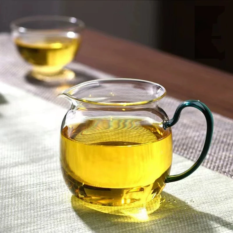 Heat Resistant High Borosilicate Glass Teacup with Handle  Handle round Public Cup Tea Set Accessories Tea Ocean with...
