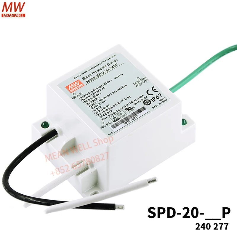 MEAN WELL Switching Power Supply Original 20kA Surge Protection Device SPD-20-240P SPD-20-277P Lightning protection