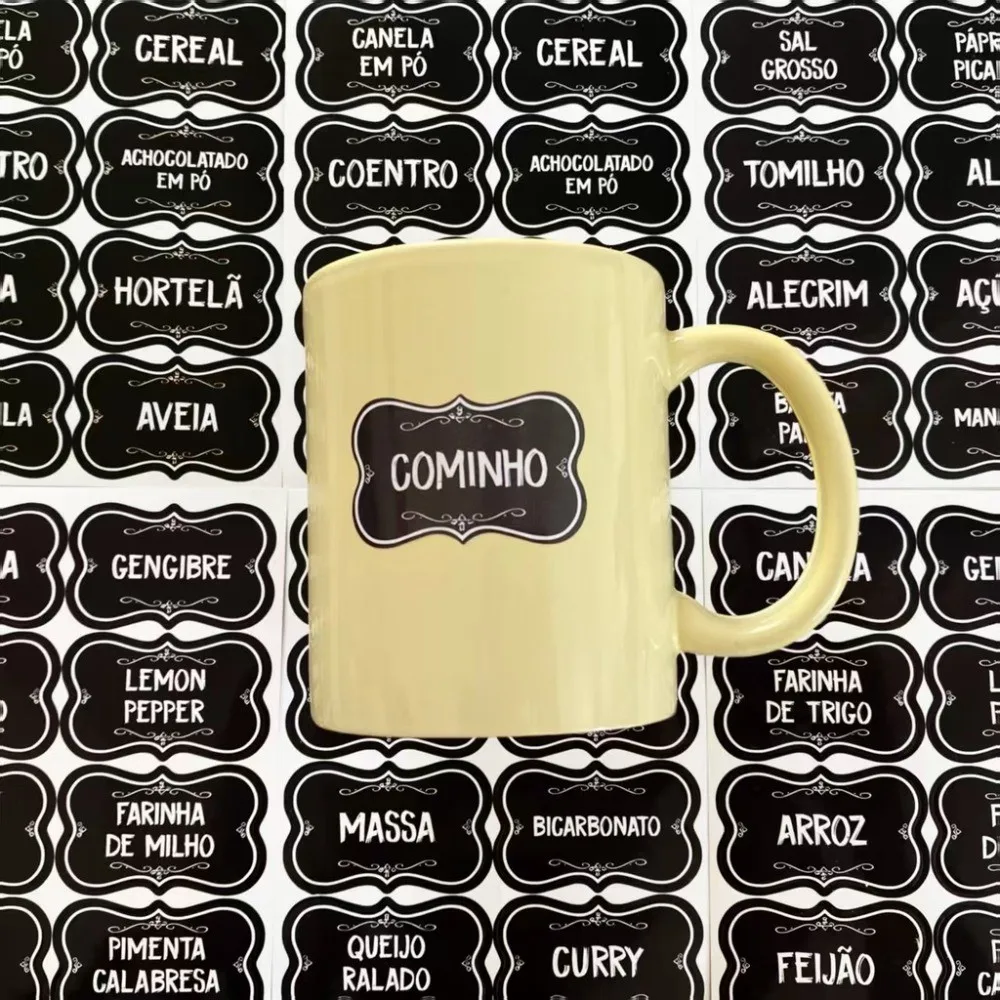 عبوة ملصقات أعشاب المطبخ الفاخرة مكونة من 50 قطعة - علامات مخزن قابلة للتخصيص مع أدلة القياس (أوريجانو، إكليل الجبل، الفلفل الأسود) #5