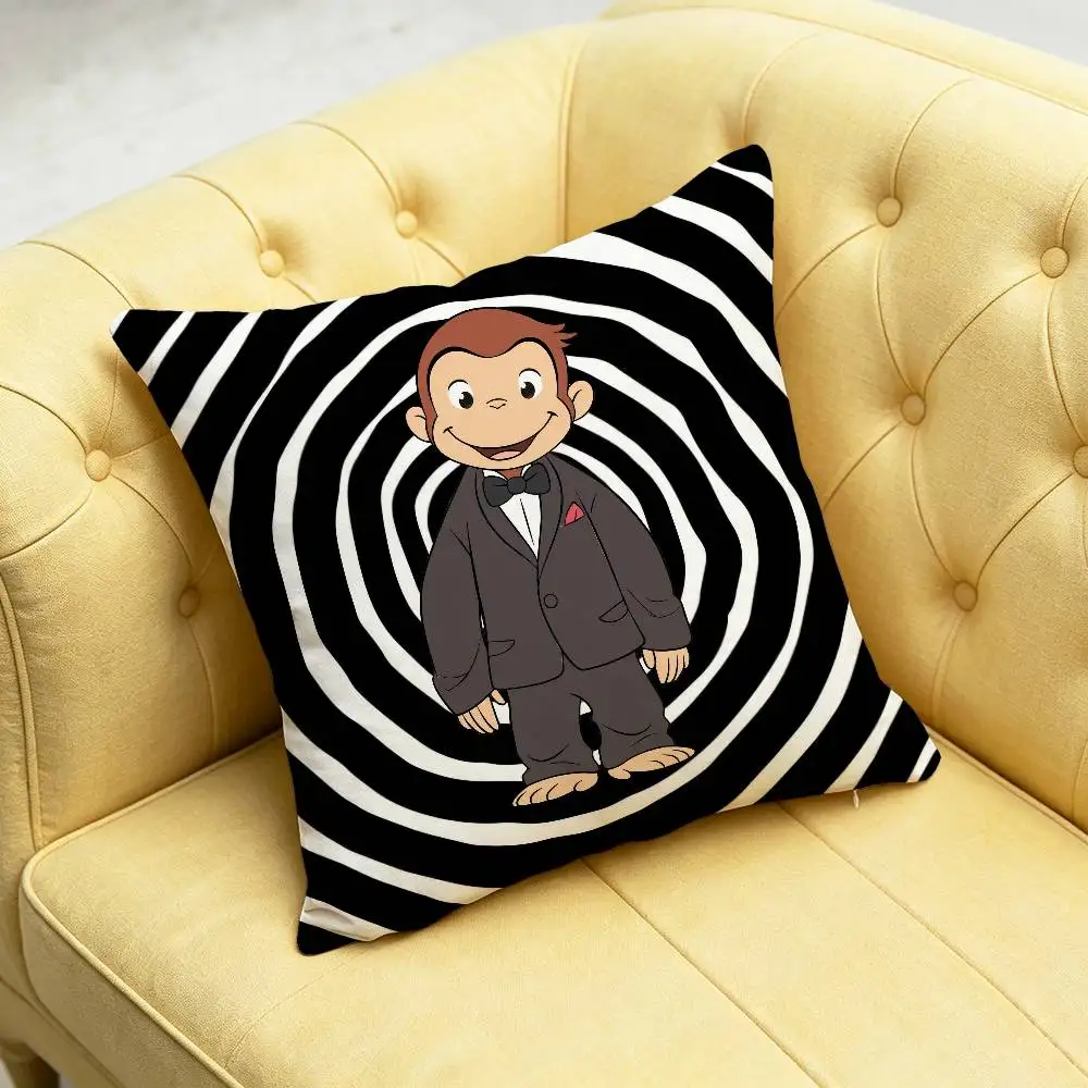 For Monkey Curious George Throw Pillow Case 45cm 60cm 40cm Decoration Bed Custom Square Pillowcase Pad Cover
