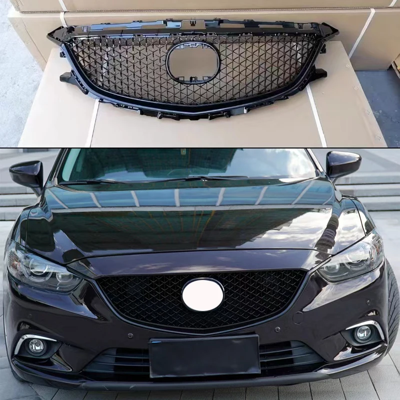 ABS Front Bumper Grill Separator FOR Mazda 6 Atenza 2014 2015 2016 M6 Decorative Cover Black Accessories Racing Grills Body Kit