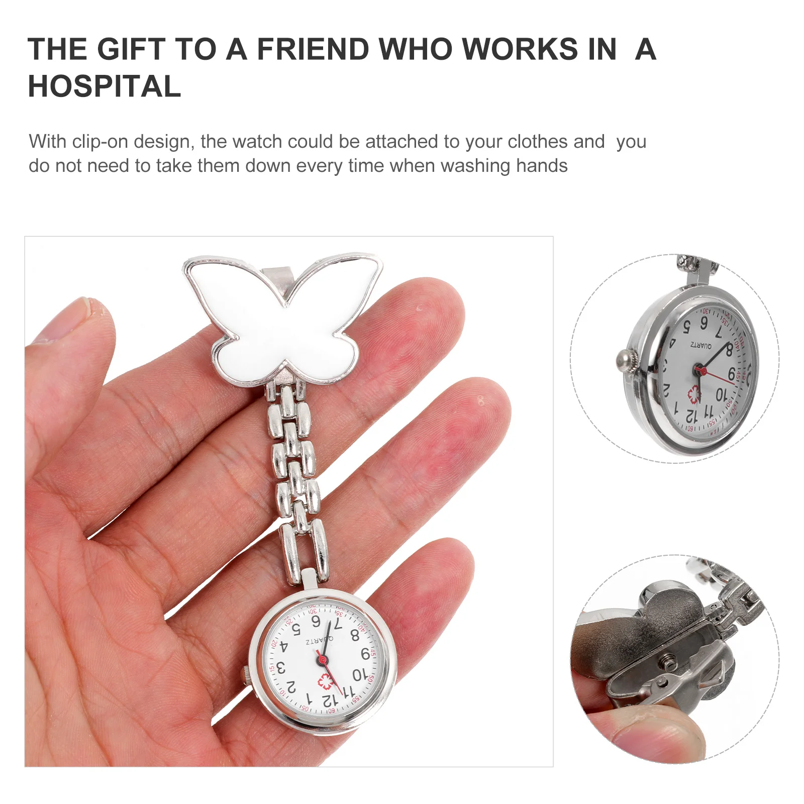 

Women Nurse Watch Clip On Pocket Watch Doctor Brooch Fob Pendant Durable Accurate Timing Medical Gift For