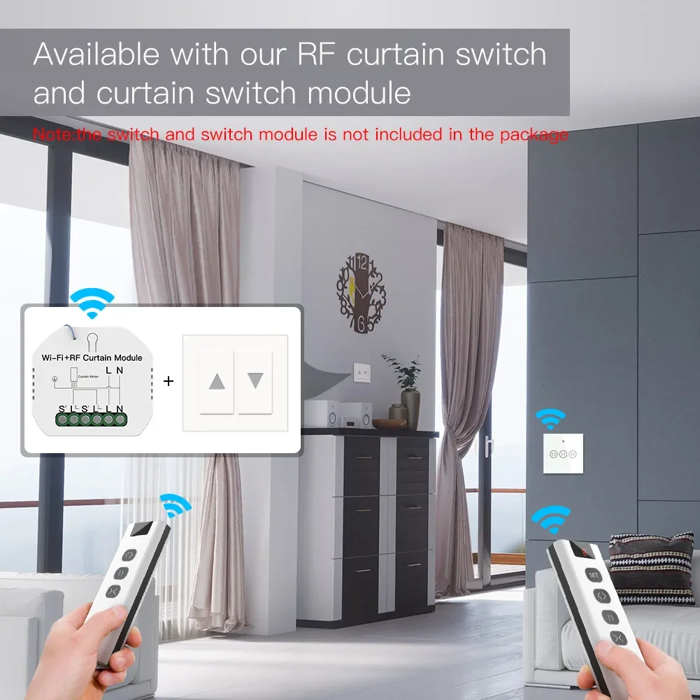 Control remoto RF433 de 9 canales para interruptor de cortina WiFi, módulo de persianas enrollables RF, emisor de accesorios de cortina alimentado