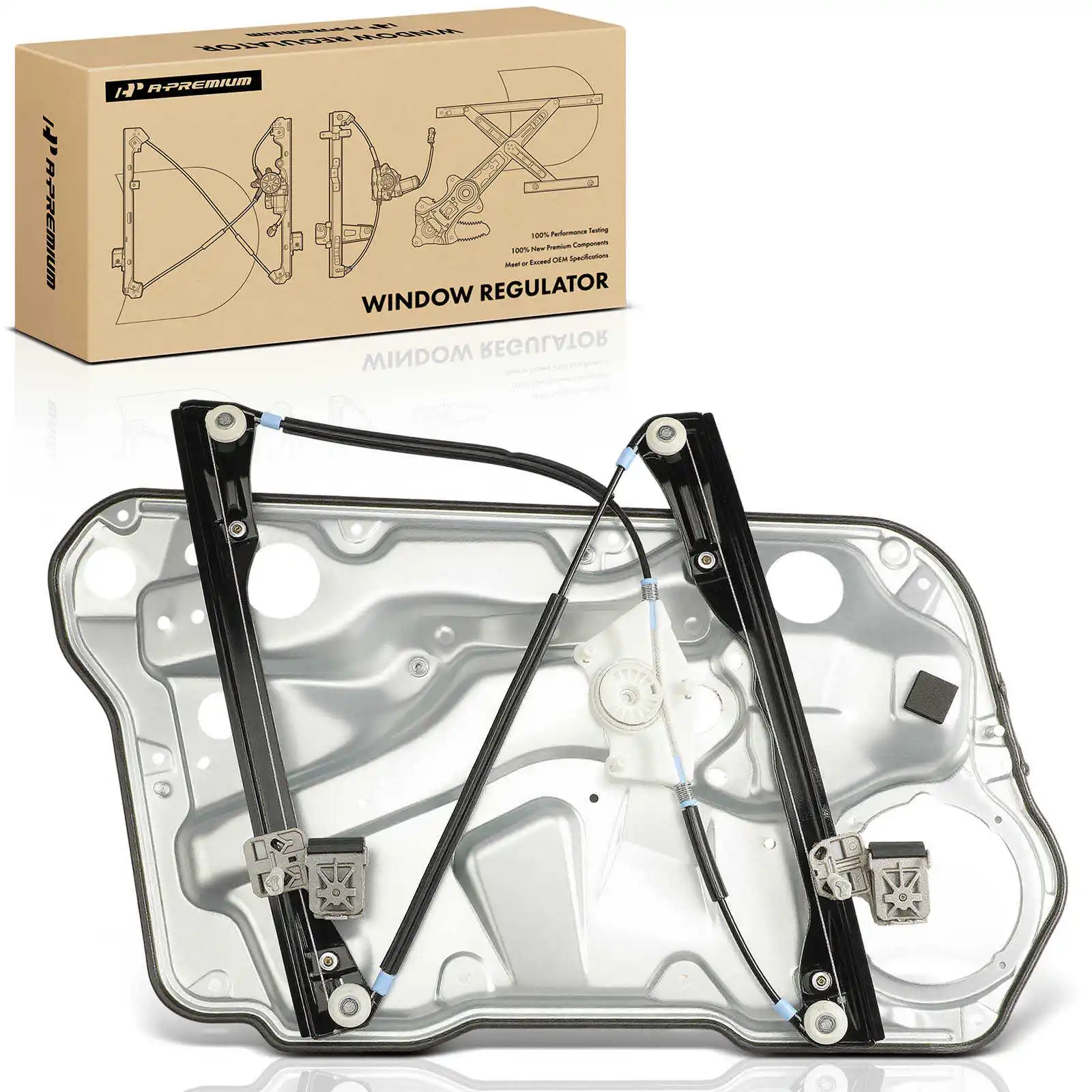 A-Premium Front Passenger Side Window Regulator Interior Door withPanel without Motor for Volkswagen Jetta 1999-2005 Golf
